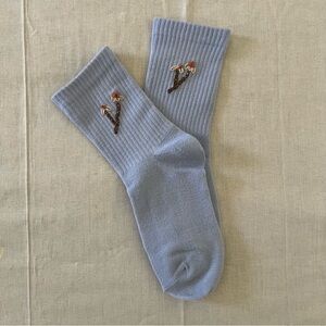 Embroidery handmade flower sock toddler